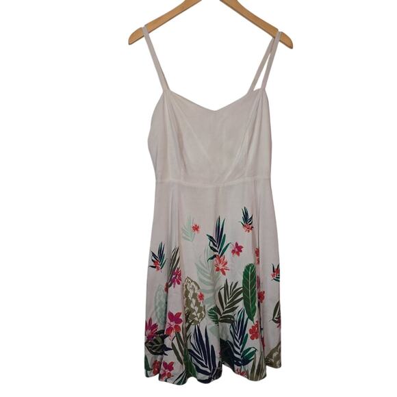 Old Navy Dresses & Skirts - Old Navy Tropical White + Multi-Color A-line Spaghetti Strap Cami Dress